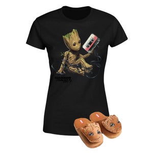 Pack Groot Guardianes de la Galaxia: Camiseta + Pantuflas - Pantuflas L-XL