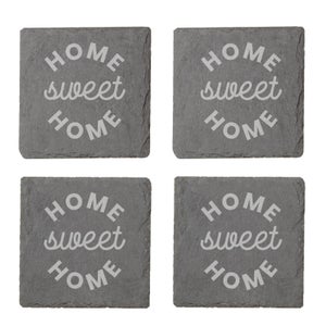 Home Sweet Home Engraved Slate Coaster Set