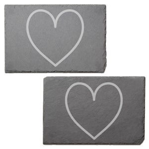 Heart Engraved Slate Placemat - Set of 2