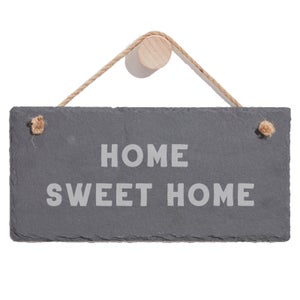 Home Sweet Home Engraved Slate Hanging Sign