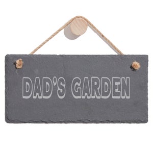Dad's Garden Engraved Slate Hanging Sign