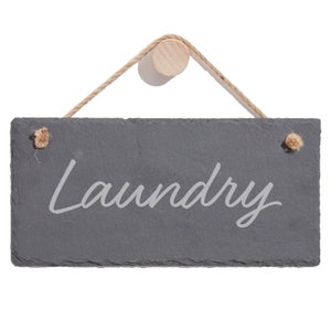 Laundry Engraved Slate Hanging Sign