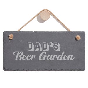Dad's Beer Garden Engraved Slate Hanging Sign