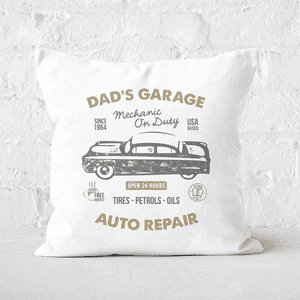 Dad's Garage Square Cushion