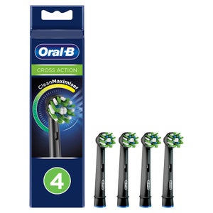 Oral-B CrossAction Opzetborstels - Zwart, Verpakking 4-Pak