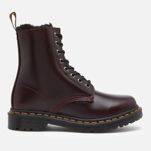 Dr. Martens Women's 1460 Serena Fur Lined Leather 8-Eye Boots - Oxblood