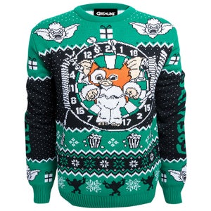 Gremlins Stripe Christmas Knitted Jumper - Navy