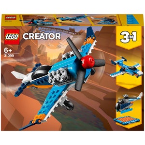 LEGO Creator: Set de construcción de aviones de hélice 3en1 (31099)