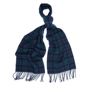 Barbour Men's Tartan Lambswool Scarf - Navy Watch