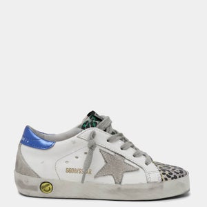 Golden Goose Deluxe Brand Kids' Superstar Trainers - White/Silver/Multi Leopard