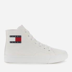 Tommy Jeans Women's Mid Cup Canvas Hi-Top Trainers - White