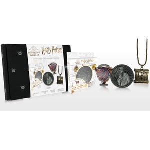Set de regalo de Harry Potter - Moneda coleccionable de Hp, collar de Da, pin de Gryffindor y set de posavasos