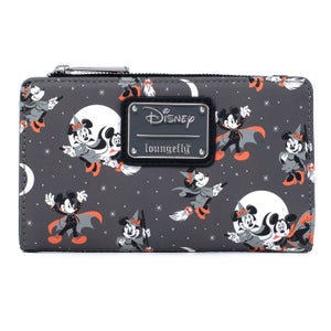 Loungefly Disney Mickey Minnie Halloween Vamp Witch AOP Flap Wallet