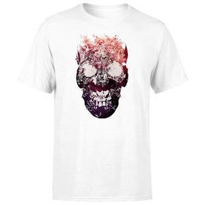 Ikiiki Floral Skull Men's T-Shirt - White