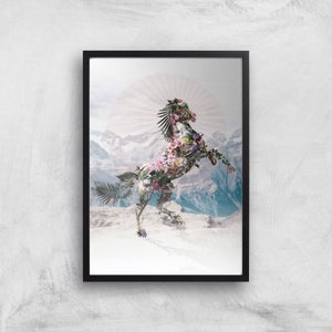Ikiiki Floral Horse Giclee Art Print