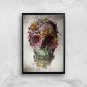 Ikiiki Floral Skull Giclee Art Print