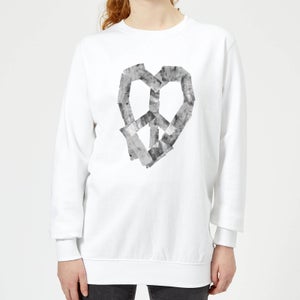 Ikiiki Peace Heart Women's Sweatshirt - White