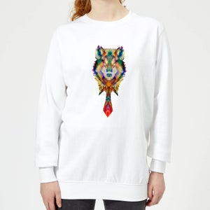Ikiiki Wolf Women's Sweatshirt - White