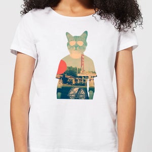 Ikiiki Cool Cat Women's T-Shirt - White