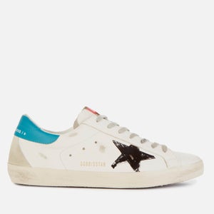Golden Goose Deluxe Brand Men's Superstar Leather Trainers - White/Black/Petroleum/Ice