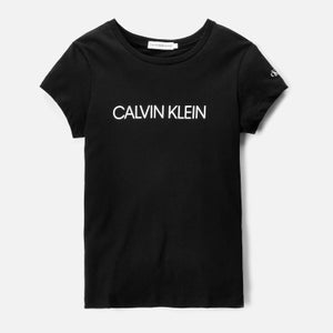 Calvin Klein Girls' Institutional T-Shirt - CK Black