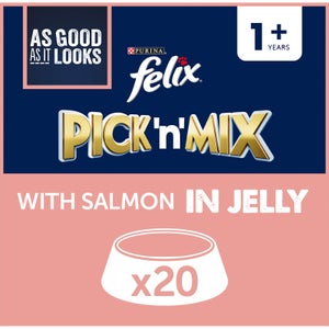 Felix As Good As Is Looks Adult Wet Cat Food with Salmon in Jelly 20x100g
