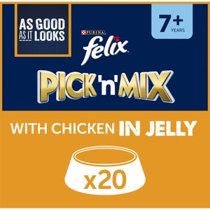 Felix Senior As Good As It Looks Wet Cat Food with Chicken in Jelly 20x100g