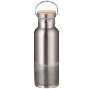 Greyscale Mountains Portable Insulated Water Bottle - Steel