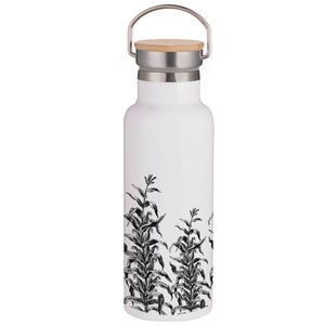 Etched Vines Portable Insulated Water Bottle - White