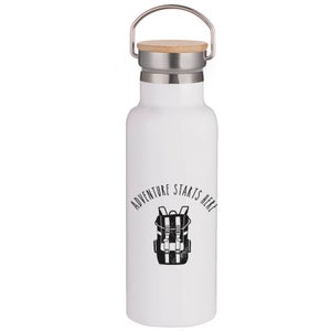Adventure Starts Here Portable Insulated Water Bottle - White