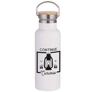 Continue to Be Curious Portable Insulated Water Bottle - White