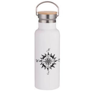 Compass Portable Insulated Water Bottle - White