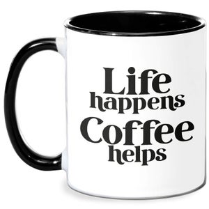 Life Happens, Coffee Helps Mug - White/Black
