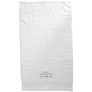 Wash Your Hands You Detty Pig Embroidered Towel