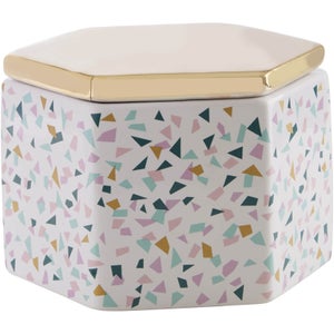 Gozo Ceramic Jar - Gold Finish Lid