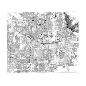 Las Vegas City Map Fleece Blanket