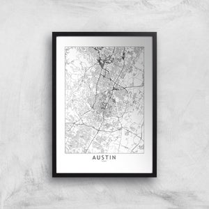 Austin Light City Map Giclee Art Print