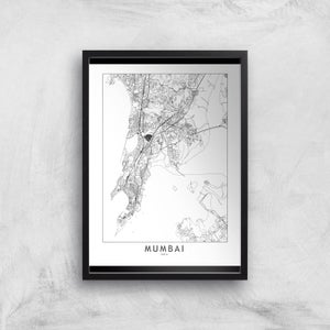 Mumbai Light City Map Giclee Art Print