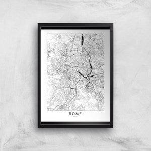 Rome Light City Map Giclee Art Print