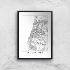 Tel Aviv-Yafo Light City Map Giclee Art Print