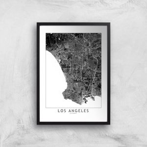 Los Angeles Dark City Map Giclee Art Print