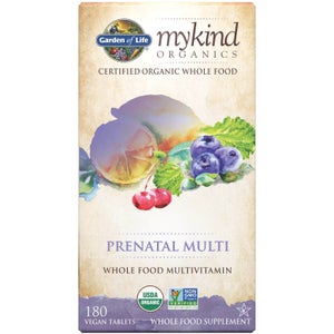 Multivitaminas prenatales mykind Organics de Garden of Life - 180 tabletas
