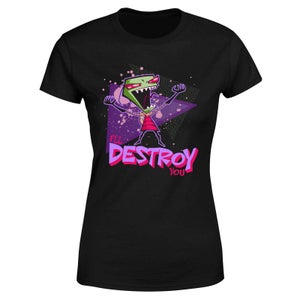T-Shirt Invader Zim I'll DESTROY You - Nero - Donna