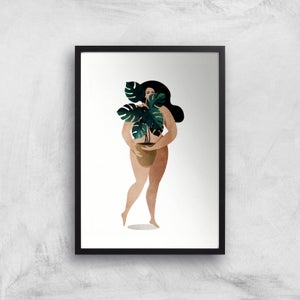Kubistika Nude With Plant Giclee Art Print