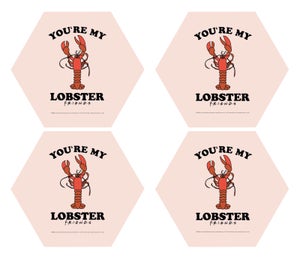 Friends You're My Lobster Hexagonal Coaster Set