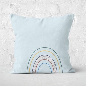 Double Abstract Rainbow Square Cushion