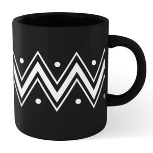 Triple Zig Zag Dots Mug - Black