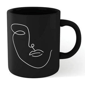 Face Outline Large Mug - Black