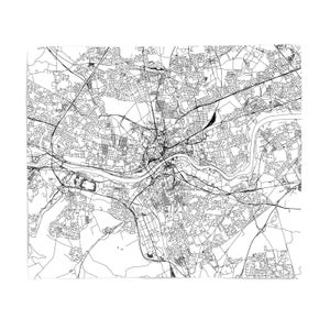 Newcastle City Map Fleece Blanket