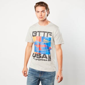 Back to the future USA Stripes Unisex T-Shirt - Grijs